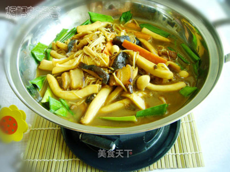 Pork Belly with Assorted Mushrooms in Griddle recipe