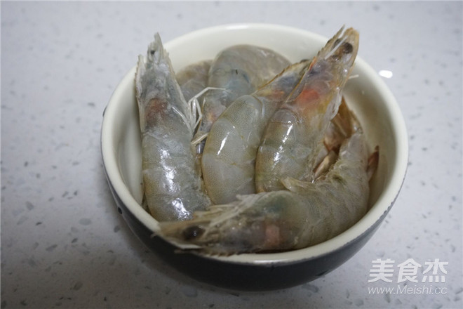 Fried Prawns with Horn Melon recipe