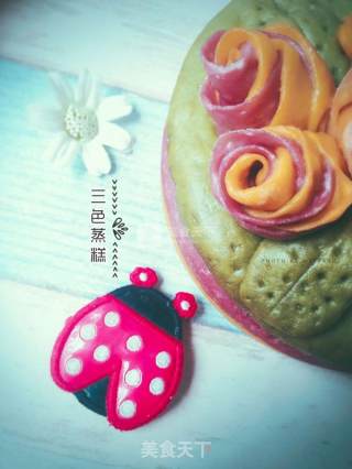 Three-color Steamed Cake recipe
