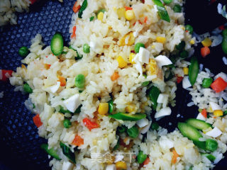 Salted Egg Asparagus Fried Rice recipe