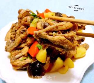 Chicken Wishbone Stewed Vegetables#下饭菜# recipe