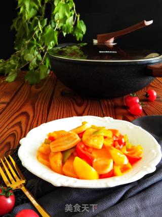 Stir-fried Rice Cake with Tomato Sauce recipe
