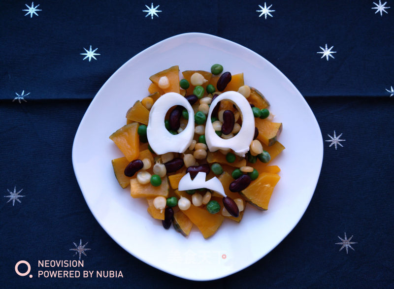 Pumpkin "ghost Face" Salad-a Warm-up Breakfast for Halloween recipe