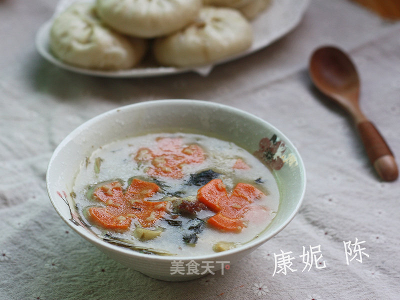 Dried Vegetables and Salted Pork Bone Congee recipe