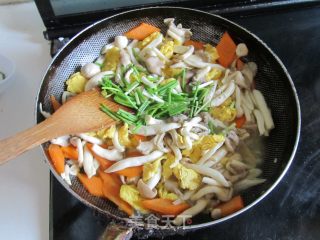 Fried Double Mushroom with Egg recipe