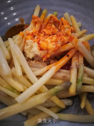 White Asparagus Mixed with Sesame Garlic recipe