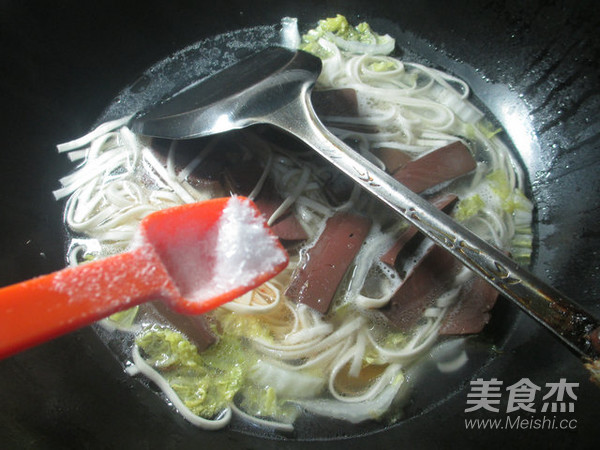 Cabbage Duck Blood Noodle Soup recipe