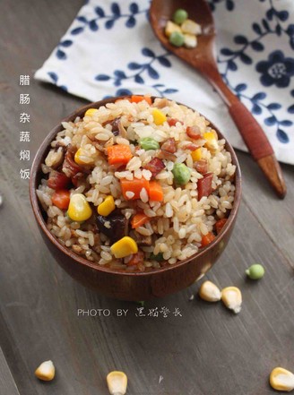 Braised Rice with Sausage and Mixed Vegetables