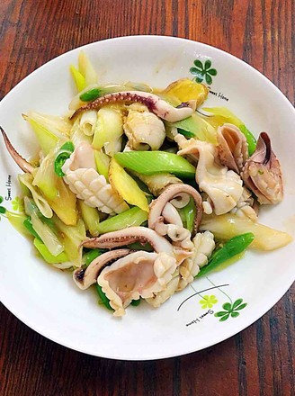Fried Squid with Green Onions recipe