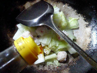 Stir-fried Cabbage with Shrimp Balls recipe