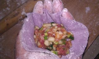 Purple Shoe-shaped Steamed Dumplings recipe