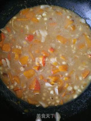 (autumn) Soy Milk Rice Paste Stewed Pumpkin, Lily, Corn and Tangerine Peel recipe