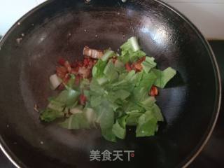 Stir-fried Bean Curd with Pork and Green Vegetables recipe