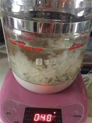 White Fungus, Wolfberry and Peach Flower Soup recipe