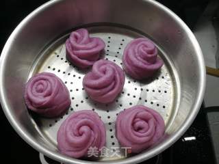 Creamy Purple Sweet Potato Rose Roll recipe