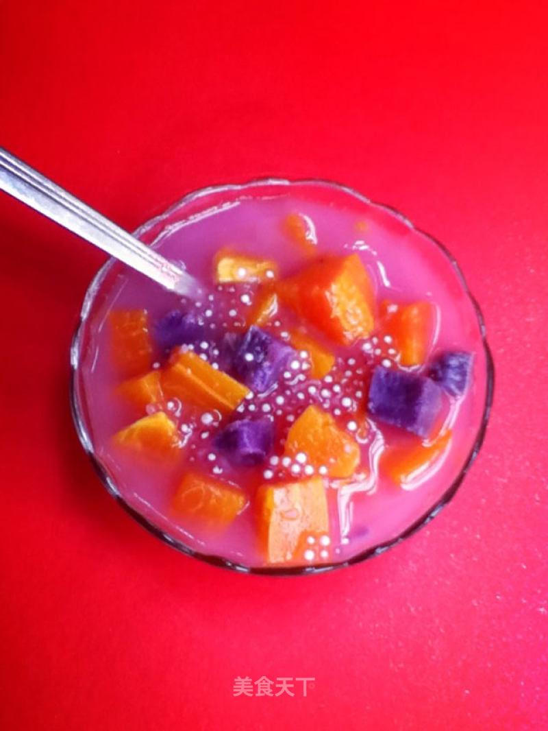 Papaya, Sago, Purple Sweet Potato Syrup