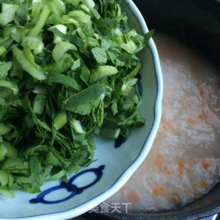 Shrimp Congee with Carrots and Greens recipe