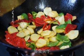 Pork Ribs Fried Green Pepper Potato Chips recipe
