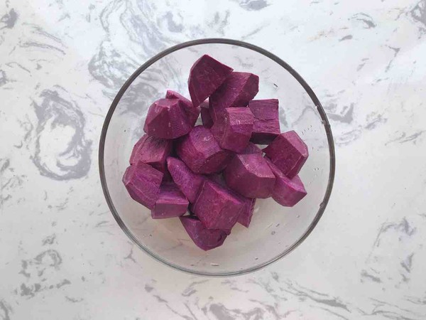 Purple Potato Bean Paste Cake recipe