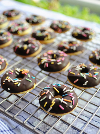 Colorful Chocolate Mini Donuts recipe