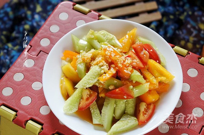 Sugar Garlic Cucumber Tomatoes recipe