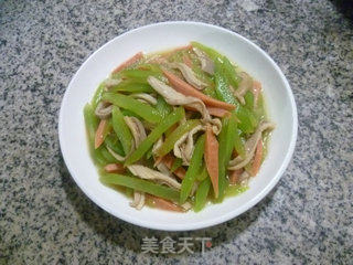 Stir-fried Lettuce with Ham and Pork Belly recipe