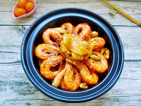 Spicy Griddle Shrimp (alcohol Pot Version) recipe