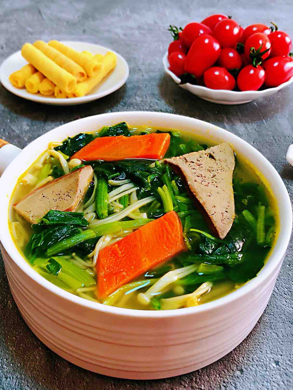 Pork Liver and Spinach Soup recipe