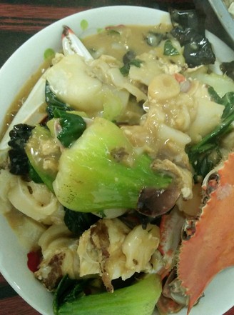 Green Vegetable and Crab Rice Cake