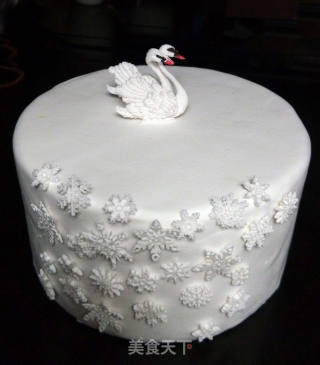 #柏翠大赛#swan Lake Fondant Cake recipe