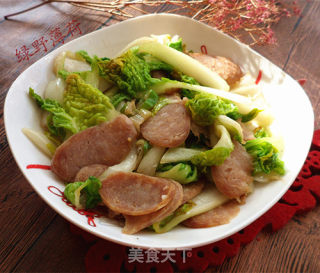 Lap Mei-stir-fried Yellow Cabbage with Chinese Sausage recipe