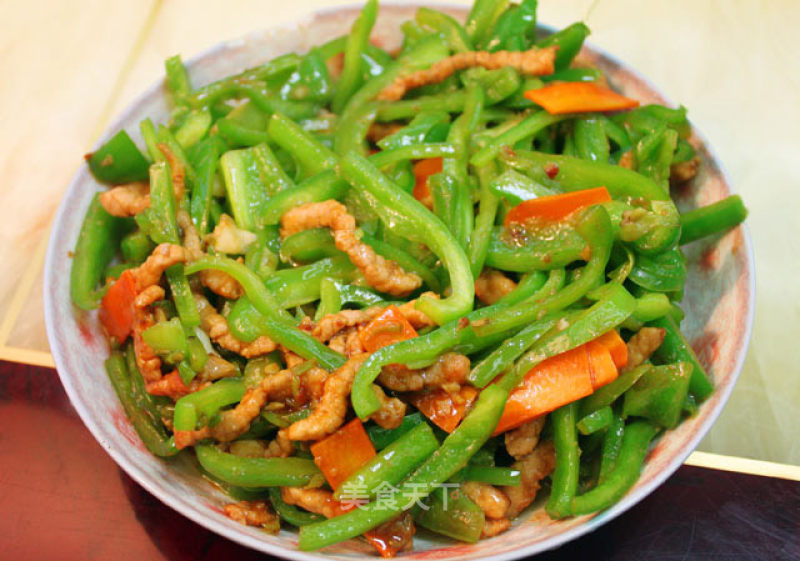 Stir-fried Green Pepper with Shredded Pork recipe