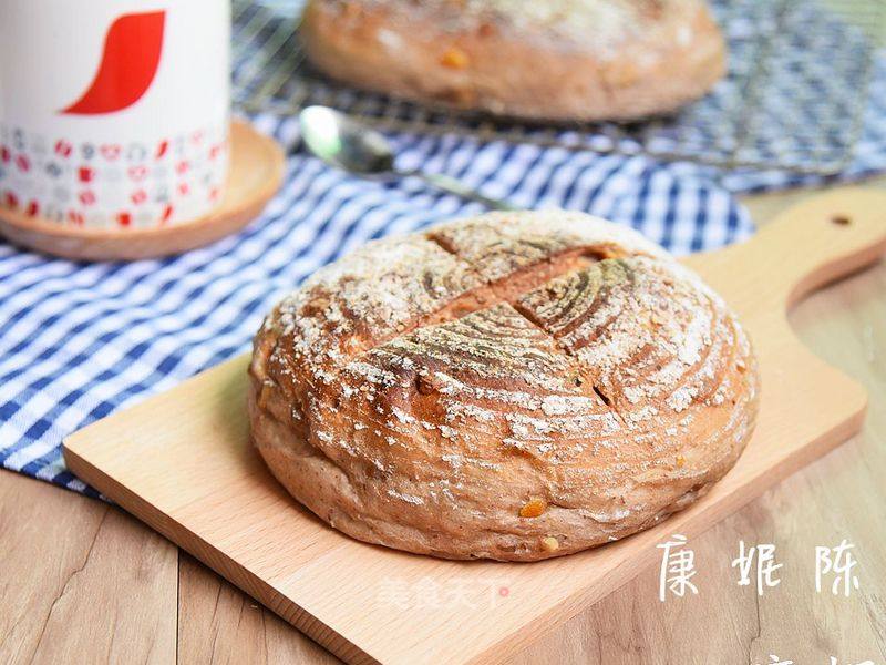 #aca烤明星大赛#walnut Orange Peel Whole Wheat Soft European recipe