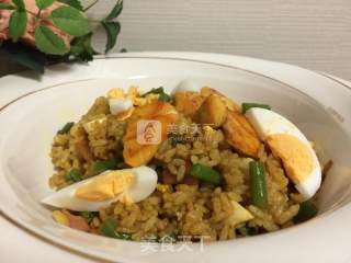 Curry Salmon Fried Rice recipe