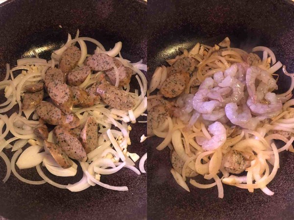 Japanese Herbal Chicken Sausage Pasta recipe