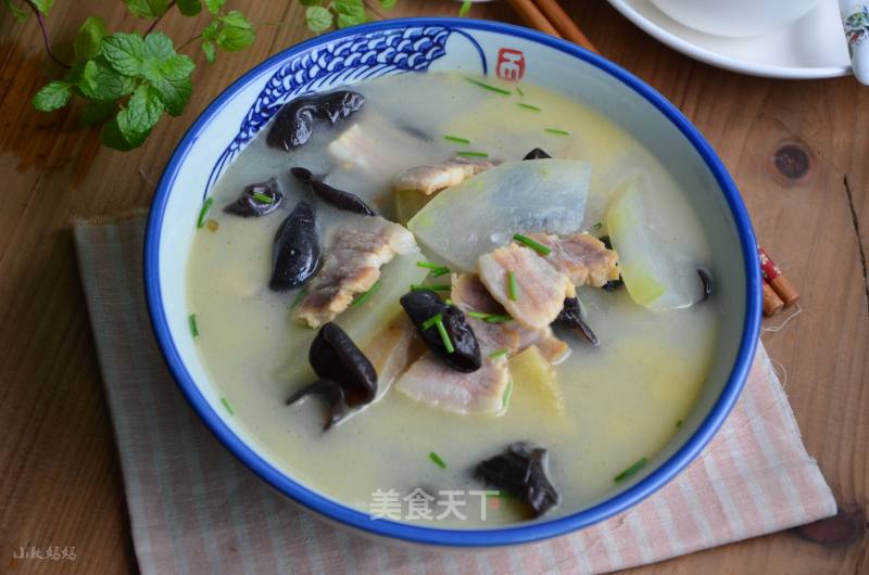 Winter Melon Bacon and Fungus Soup recipe