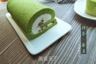 Matcha Honey Bean Cake Roll recipe