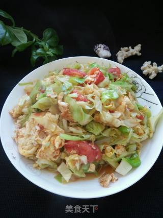 Stir-fried Cabbage with Tomato and Egg recipe