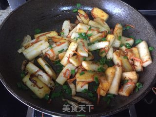 Stir-fried Rice Cake with Mushroom Sauce recipe