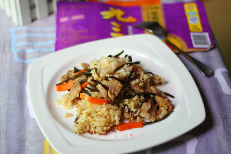 Claypot Rice with Dried Carob Pork Slices recipe