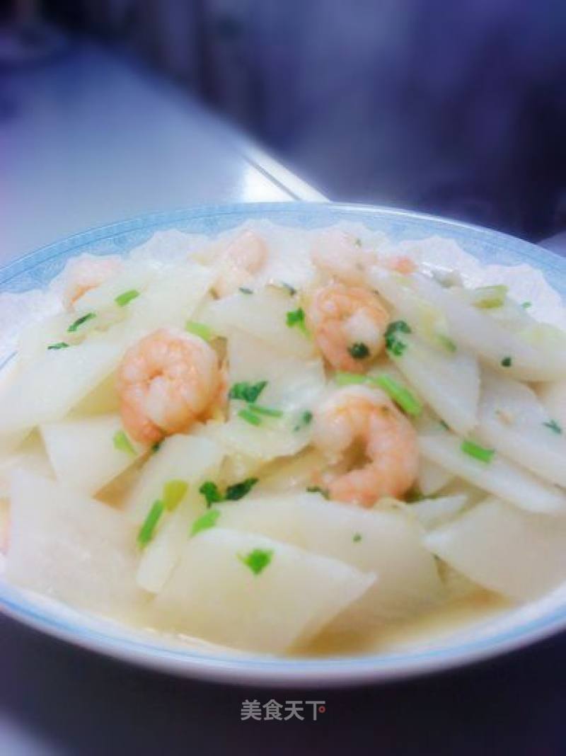 Braised Shrimp with White Radish recipe