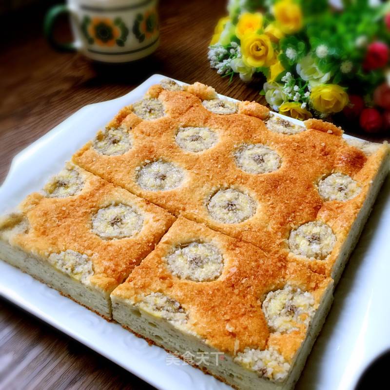 #aca烤培明星大赛# Banana Coconut Cake (low Sugar and Low Oil) recipe