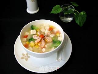 Colorful Antarctic Krill Tofu Soup recipe