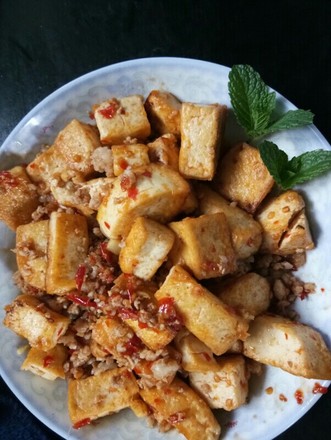Tofu Fried Minced Pork recipe