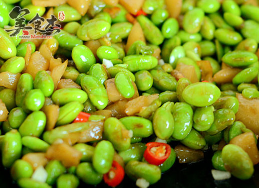 Fried Edamame with Dried Radish recipe