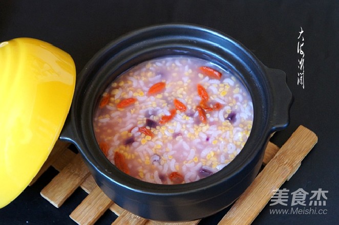 Purple Sweet Potato Two Rice Porridge recipe