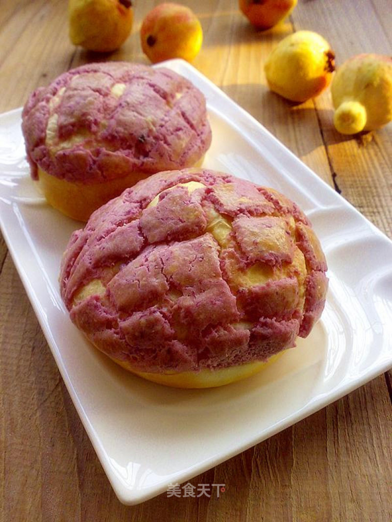 Purple Sweet Potato Pineapple Bun recipe