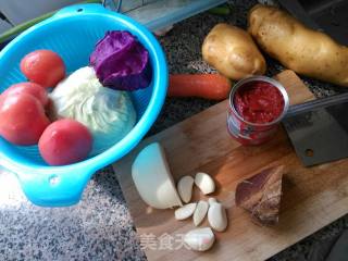 Russian Red Cabbage Soup Borscht recipe