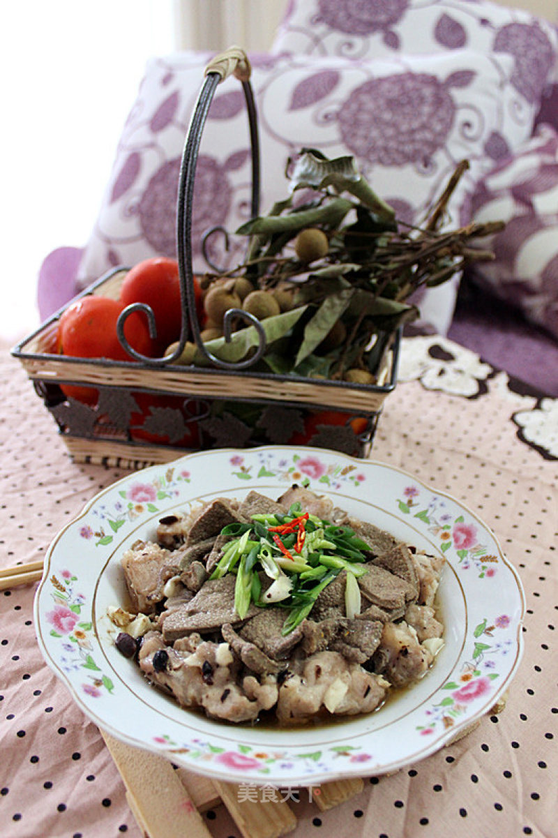 Steamed Pork Ribs with Drum Sauce and Pork Liver recipe