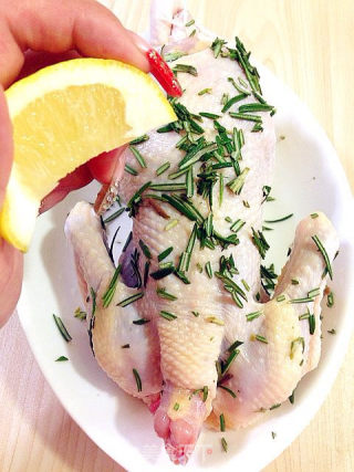 World Cup Roasted Spring Chicken with Lemon Sauce and Herbs recipe